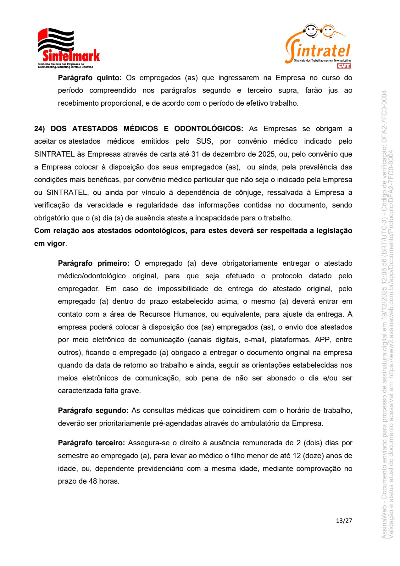 Convenção Coletiva de Trabalho 20266 13