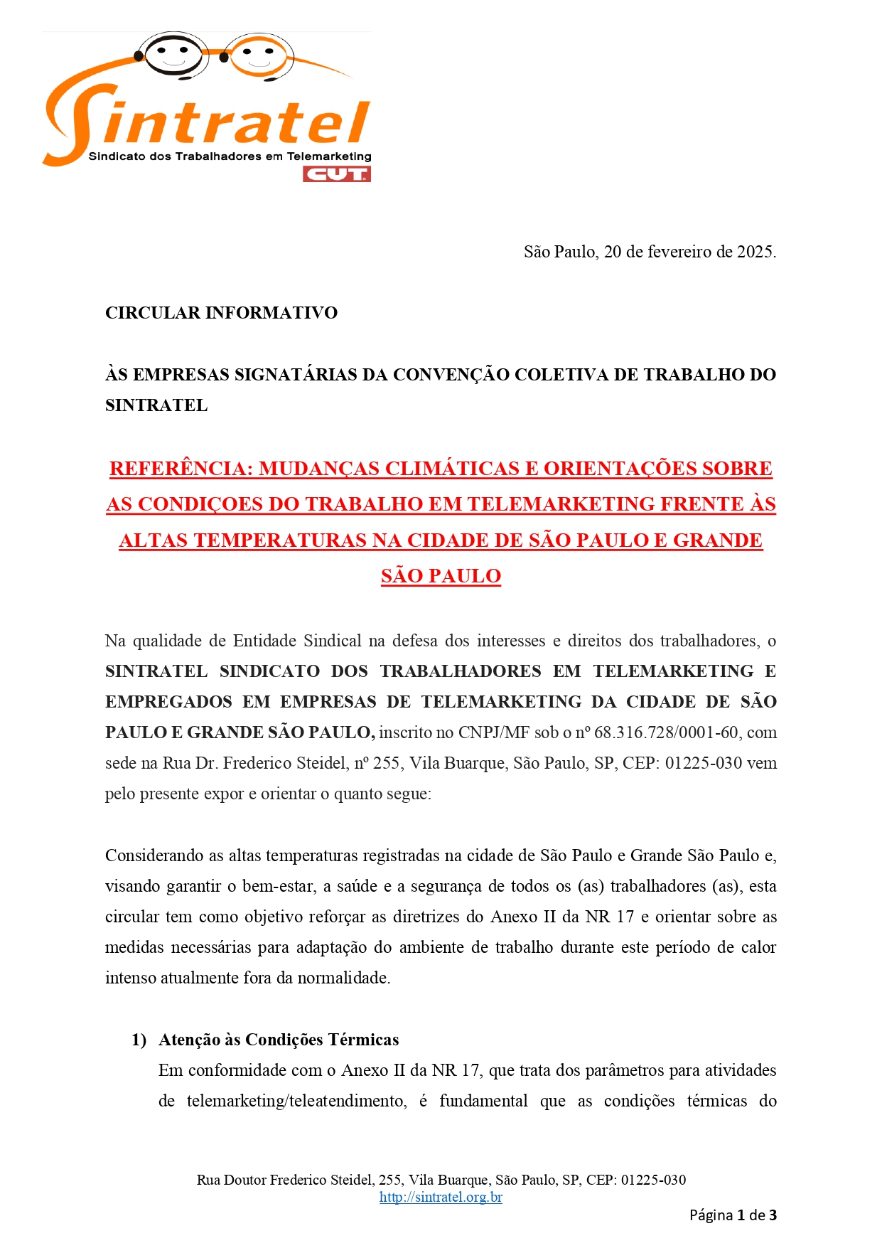 2 CIRCULAR INFORMATIVO SINTRATEL CALOR INTENSO 20FEV2025 page 0001