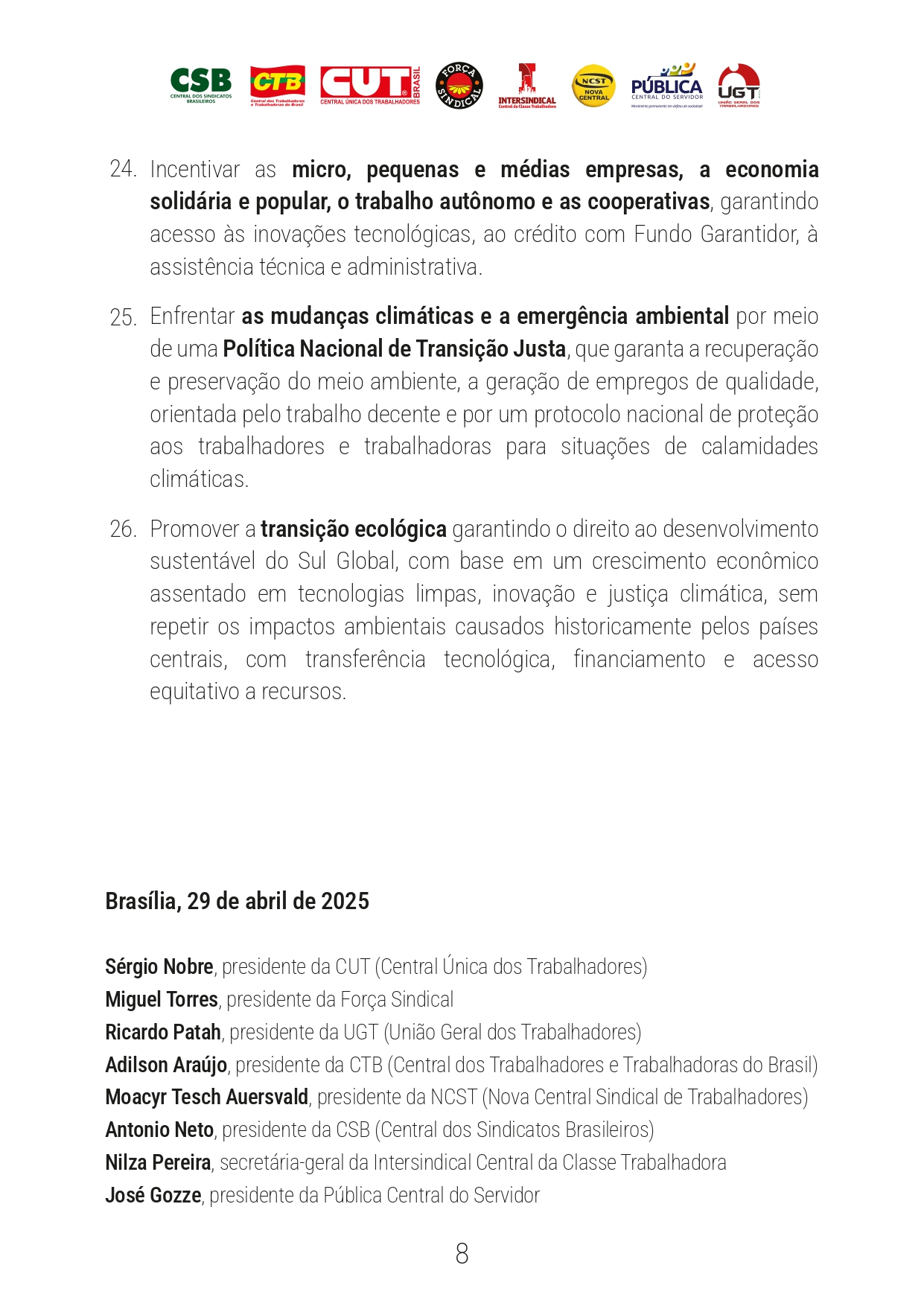 PAUTA DA CLASSE TRABALAHDORA page 0008